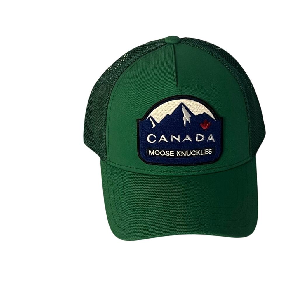 Moose Knuckles  Canadiana Patch Cap Malachite/Green  NWT